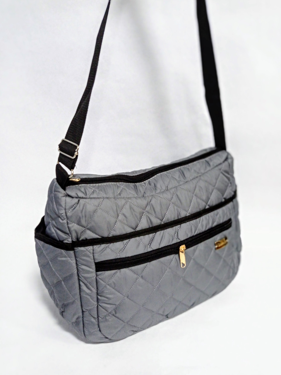 Сумка жіноча містка 4 кишені 34*28*17см сіра (5-0123), фото 1