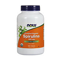 Пищевая органическая добавка на основе водорослей спирулины Spirulina 500 mg organic (500 tabs), NOW 18+