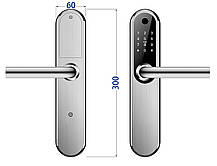 Розумний дверний біометричний замок SEVEN LOCK SL-7768BF silver (врізна частина 6068R), фото 3