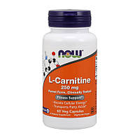 Жиросжигатель для тренировок L-карнитин L-Carnitine 250 mg purest form (60 caps), NOW Амур