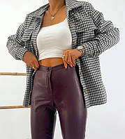 Стильні штани з еко-шкіри з імітацією кишені позаду з 42 по 46 розмір, фото 8
