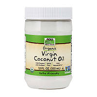 Органическое кокосовое масло Coconut Oil Virgin organic (355 ml, natural), NOW +Презент