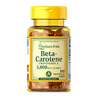 Бета Каротин (провітамін А) Beta-Carotene 3,000 mcg (100 softgels), Puritan's Pride