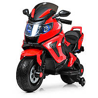 Детский электромотоцикл BMW (2 мотора по 18W, 12V7A, EVA колеса) Мотоцикл Bambi M 3681EL-3 Красный