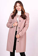Пальто жіноче моко з кишенями кашемір середньої довжини Актуаль 421, 44