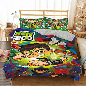 Постільна білизна плюш-велюр полуторна Бен 10