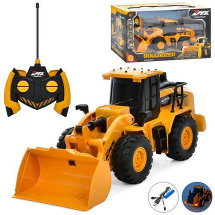 KMZ6808A Бульдозер 30 см, р/у, акумулятор, USB заряджання, світло, гумові колеса, рухомі деталі, у коробці, фото 1