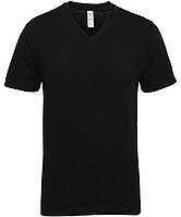 Футболка ОТТО с коротким рукавом и угловым вырезом хлопковая 6-8 лет 122-138 см черная