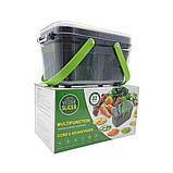 Овочерізка багатофункційна 22в1 механічна набір для нарізки овочів та фруктів з насадками та друшляком, фото 9