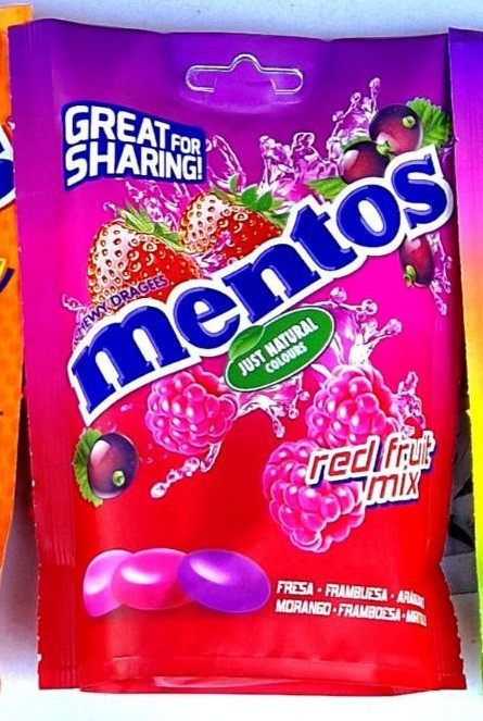 Льодяники mentos Red Fruit Mix 160 г., фото 1