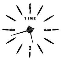 3Д годинник настінний, чорний (40-120 см) ELISEY