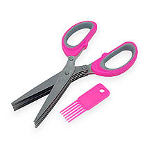 Ножиці для нарізки зелені 19.5 см рожеві, фото 2