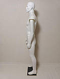 Манекен чоловічий у повний ріст сбірний на дерев'яній плиті Білий, фото 2