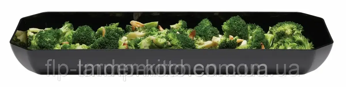 Салатник восьмикутний РР 1150 Поліпропілен, Чорний, Білий