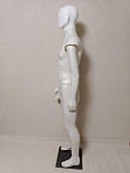 Манекен чоловічий білий у повний ріст сбірний на ПВХ підставці (безликий), фото 2
