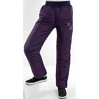 Зимние штаны (брюки) для девочки на синтепоне. размер 146, сиреневые.