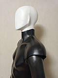 Манекен чоловічий чорний з білою головою безликий, фото 2