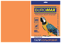 Бумага кольровая Buromax А4/80гр 20арк Buromax Intensive Оранжевая