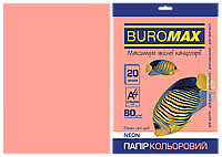 Бумага кольровая Buromax А4/80гр 20арк Buromax Neon