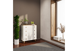 Комод 4Ш у вітальню, спальню, дитячу Сканді дуб тахо/білий Мікс Меблі