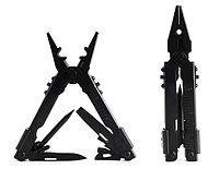 Тактический мультитул 20 в 1 армейский сапёрный многофункциональный инструмент, чёрный