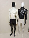 Манекен чоловічий з чорною головою білим торсом та чорними ногами Безликий, фото 3