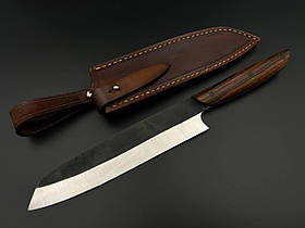 Кухонний ніж ручної роботи «Сантоку #6» зі сталі N690/61 HRC