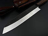 Кухонний ніж ручної роботи «Сантоку #6» зі сталі N690/61 HRC, фото 2