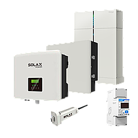 Комплект Solax 4.1: Однофазний гібридний інвертор на 5 кВт із АКБ на 3,1 кВт*год