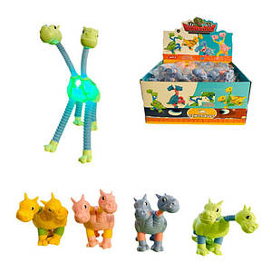 1516 LP Динозавр 4 кольори, регулюються кінцівки, підсвітка, 36 штук у коробці