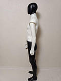Манекен чоловічий з чорною головою білим торсом та чорними ногами Безликий, фото 2
