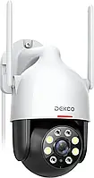 Внешняя камера видеонаблюдения DEKCO 2K с отслеживанием движения, панорамированием и наклоном на 360°, звуково