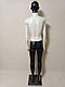 Манекен чоловічий з чорною головою білим торсом та чорними ногами (на ПВХ плиті), фото 3
