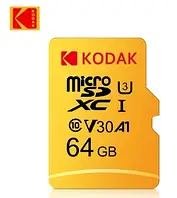 Карта памяти Micro SD Kodak 64GB microSDXC UHS-I U3 V30 A1 Class 10