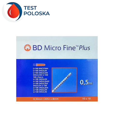 Шприци інсулінові BD Micro-Fine+ 0,5 мл 8 мм, фото 2