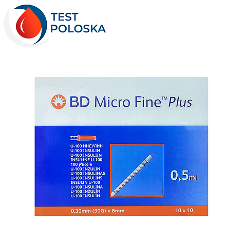 Шприци інсулінові BD Micro-Fine+ 0,5 мл 8 мм, фото 1