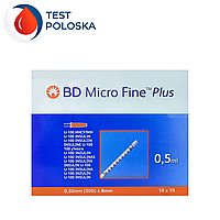 Шприцы инсулиновые BD Micro-Fine+ 0,5мл 8мм