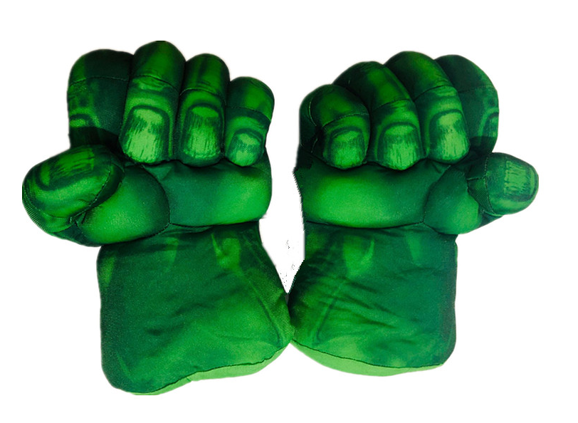 Детские мягкие перчатки в виде кулаков Халка. Большие зеленые перчатки Hulk для подростков - фото 3 - id-p1981132687