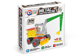 Конструктори металеві, конструктор "Екскаватор" із гвинтами та гайками, іграшковий транспорт