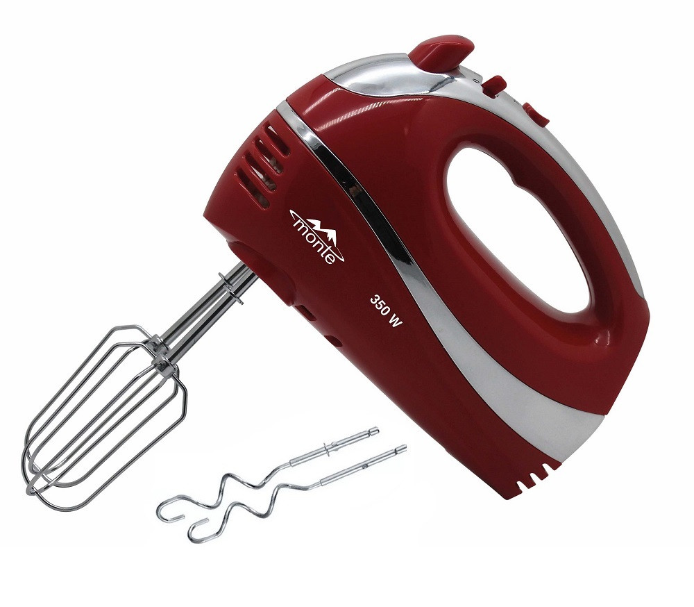 Міксер Monte MT-2000 Red (350 Вт, віночки, насадки для тіста, 5 швидкостей, режим турбо), фото 1