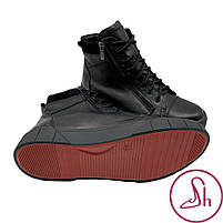 Черевики чоловічі зимові шкіряні чорного кольору "Style Shoes", фото 3