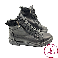 Черевики чоловічі зимові шкіряні чорного кольору "Style Shoes", фото 5