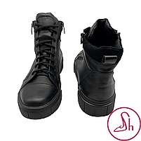 Черевики чоловічі зимові шкіряні чорного кольору "Style Shoes", фото 6