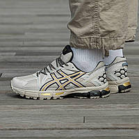 Asics мужские весенние/осенние бежевые кроссовки на шнурках. Демисезонные мужские кожаные кроссы