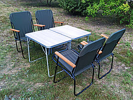 Купити стіл зі стільцями для природи крісла розкладні "Патріот О2+4з" для пікніка кемпінгу риболовлі пром юа