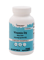 Vitacost Vitamin D3 5000 IU (125 мкг) витамин D3 мини капсулы с сафлоровым маслом 365 ЖК