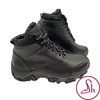 Черевики чоловічі зимові шкіряні чорного кольору "Style Shoes", фото 3
