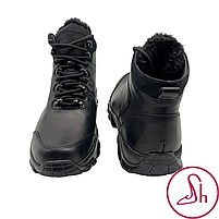 Черевики чоловічі зимові шкіряні чорного кольору "Style Shoes", фото 4