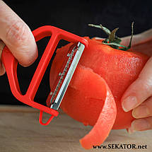 Двостороння овочечистка Opinel / Опінель T-Duo Polymer Red (Франція), фото 6