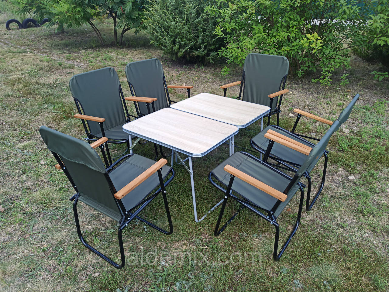 Купити крісло складне кемпінгове розкладний стіл для відпочинку на природі "Патріот О2Х+6з" комплект меблів